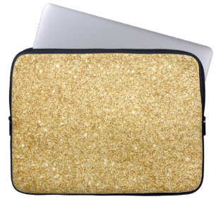 Funda Para Portátil Falso purpurina elegante del oro