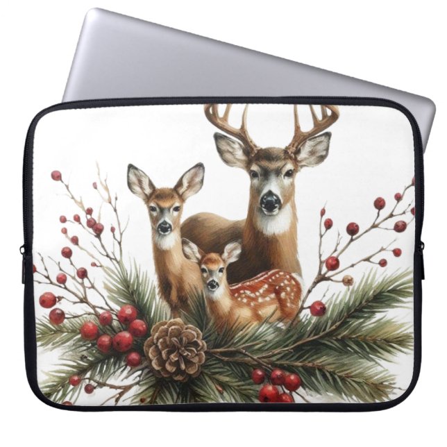 Funda Para Portátil Familia de Ciervos  (Frente)