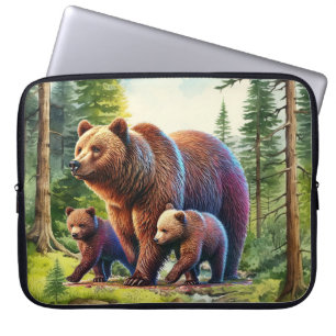 Funda Para Portátil Familia de osos lindos bosque