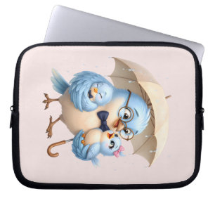 Funda para portátil Familia de Pájaro Padre