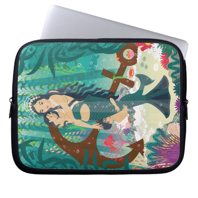 Funda Para Portátil Familia Mermaid (Frente)