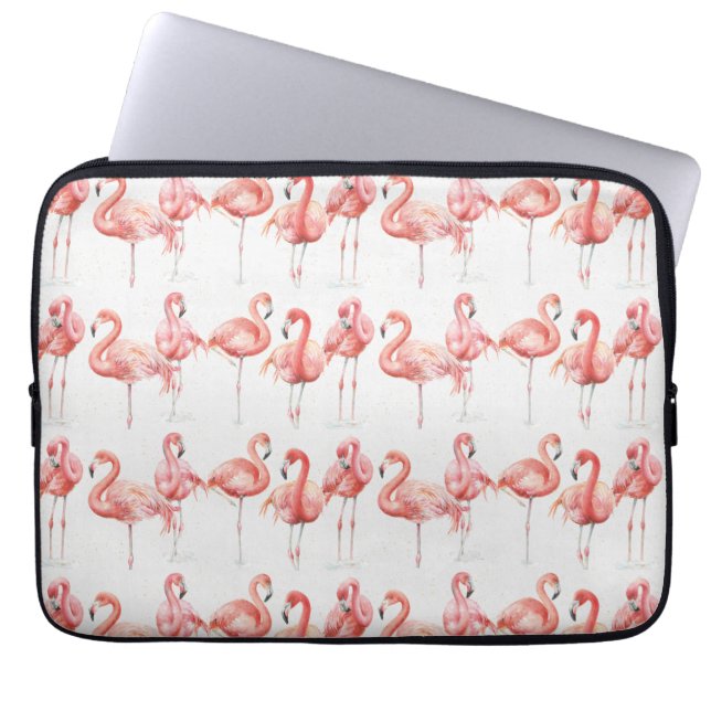 Funda Para Portátil Familia tropical del | de flamencos (Frente)