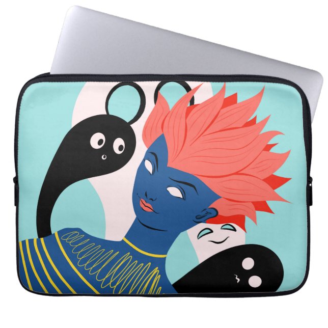 Funda Para Portátil Famoso Chica Alien con fantasmales amigos imaginar (Frente)