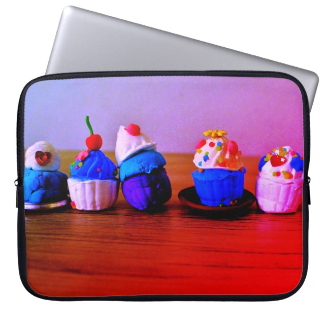 Funda Para Portátil Fancy Cupcakes (Frente)