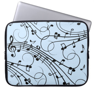 Funda Para Portátil Fancy Music Notes Blue
