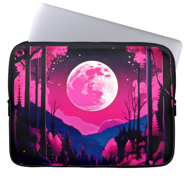 Funda Para Portátil Fantasía de Luna Rosa (Frente)