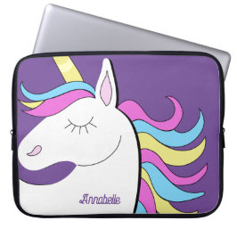 Funda Para Portátil Fantasía de Unicornio Púrpura