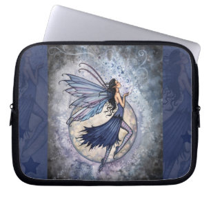 Funda para portátil Fantasía Hada Azul Medianoche