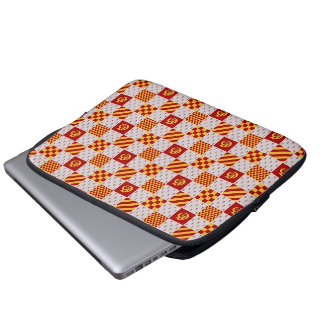 Funda Para Portátil Fantasía mágica amarilla roja medieval heráldica (Inferior anverso)