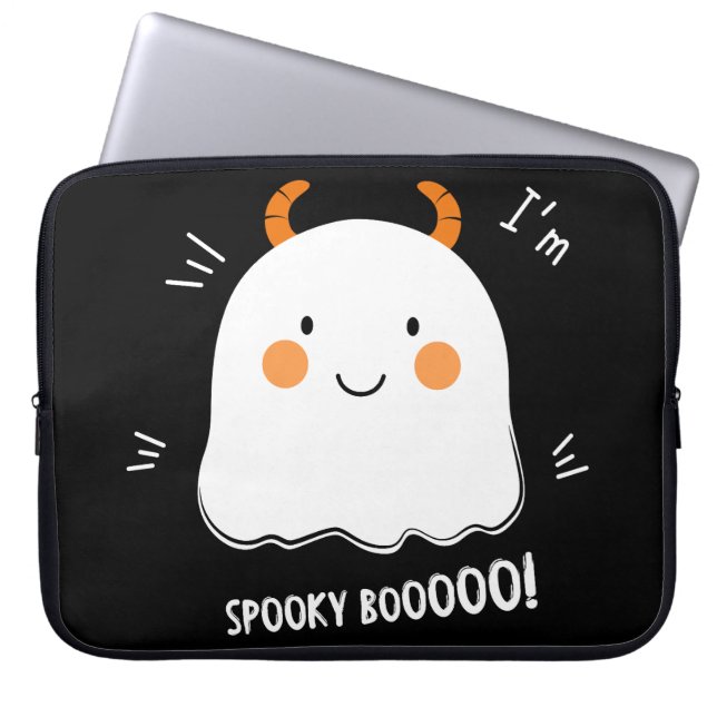 Funda Para Portátil Fantasma de demostración de boo espeluznante (Frente)
