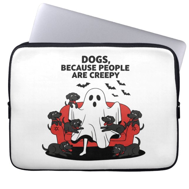 Funda Para Portátil Fantasma de fantasía de perro de Halloween (Frente)