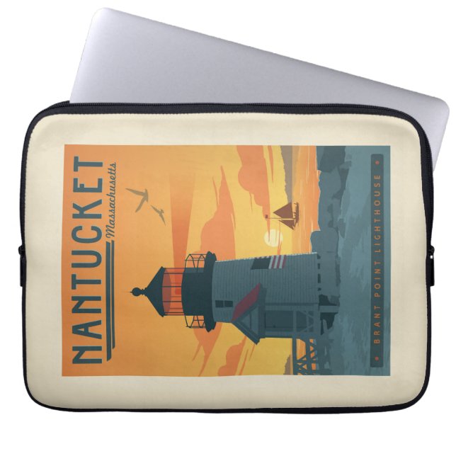 Funda Para Portátil Faro de Brant Point | Mamáes de Nantucket (Frente)