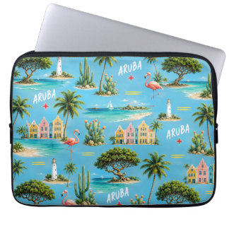 Funda Para Portátil Faro de la isla caribeña de Aruba recuerdo de viaj