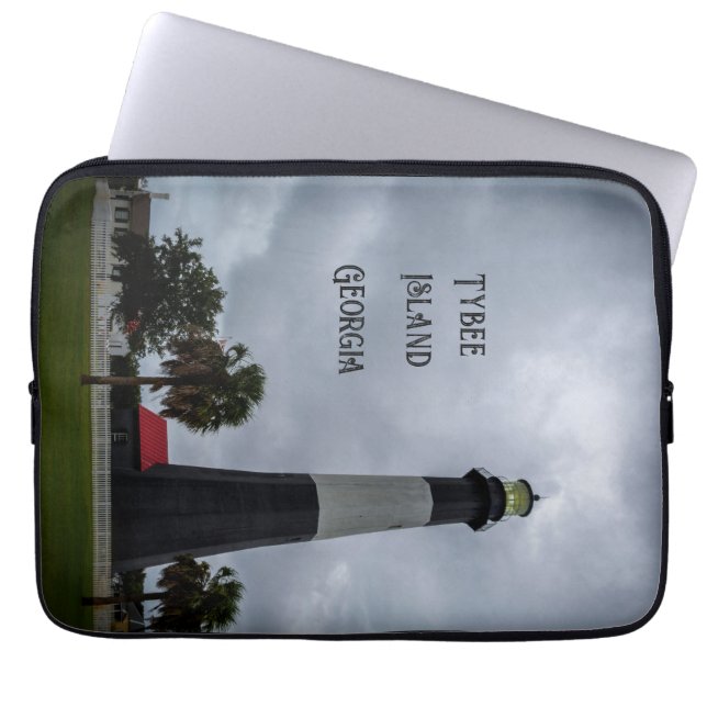 Funda Para Portátil Faro de la isla Tybee en Georgia (Frente)