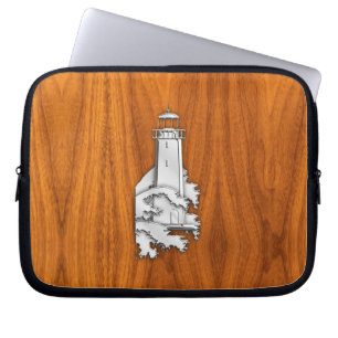 Funda Para Portátil Faro tipo Chrome sobre madera de teca