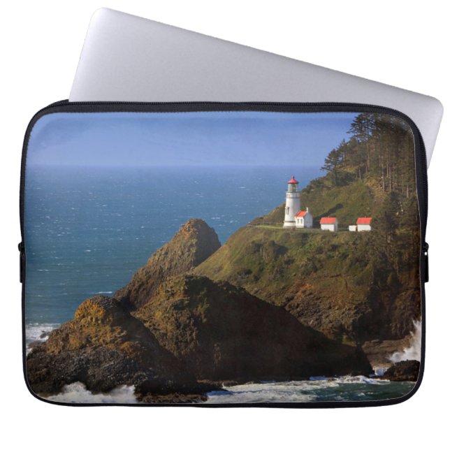 Funda Para Portátil Faros | Faro costero de Oregón (Frente)