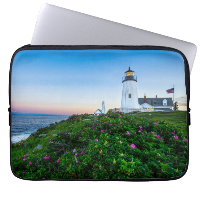 Funda Para Portátil Faros | Point Lighthouse Bristol Maine (Frente)