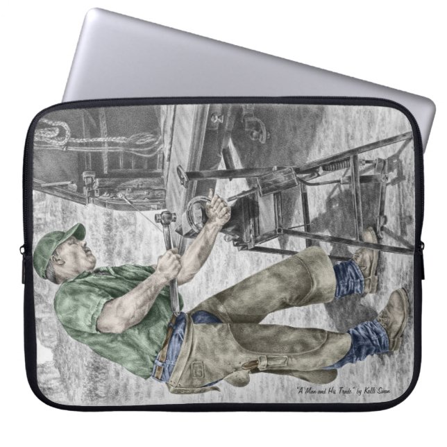 Funda Para Portátil Farrier Blacksmith Using Anvil (Frente)