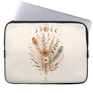 Funda para portátil Fases Lunares Botánicas Boho |
