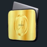 Funda Para Portátil Faux Gold Elegant Modern Monogram Trendy Template<br><div class="desc">Faux Gold Elegant Modern Monogram Trendy Template Electronics Bag / Laptop Sleeve.</div>
