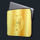 Funda Para Portátil Faux Gold Elegant Moderno Monograma plantilla de m<br><div class="desc">Faux Gold Elegante Monograma Moderno Trendy Plantilla Electrónica Bolsa / Manga Portátil.</div>