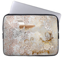 Faux Rosa Giro floral de oro Mariposa