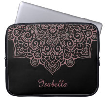 Faux rosa oro Intricate Lace Mandala BLACK