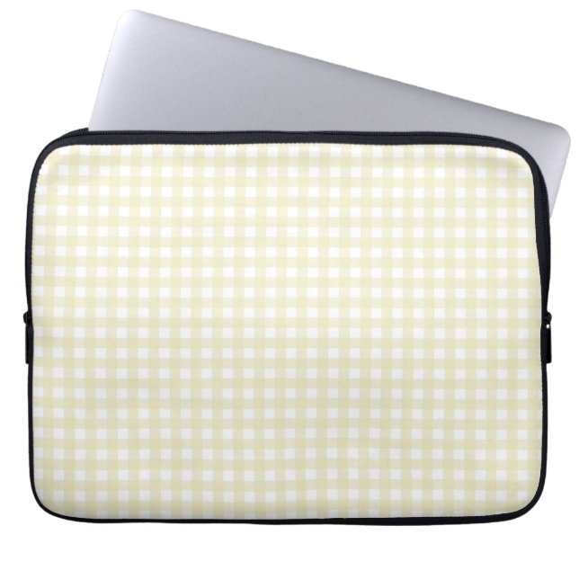 Funda Para Portátil Faye y Lauren Lemon Yellow Gingham (Frente)
