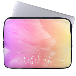 Funda Para Portátil Feathers Ombre Pastel Swan