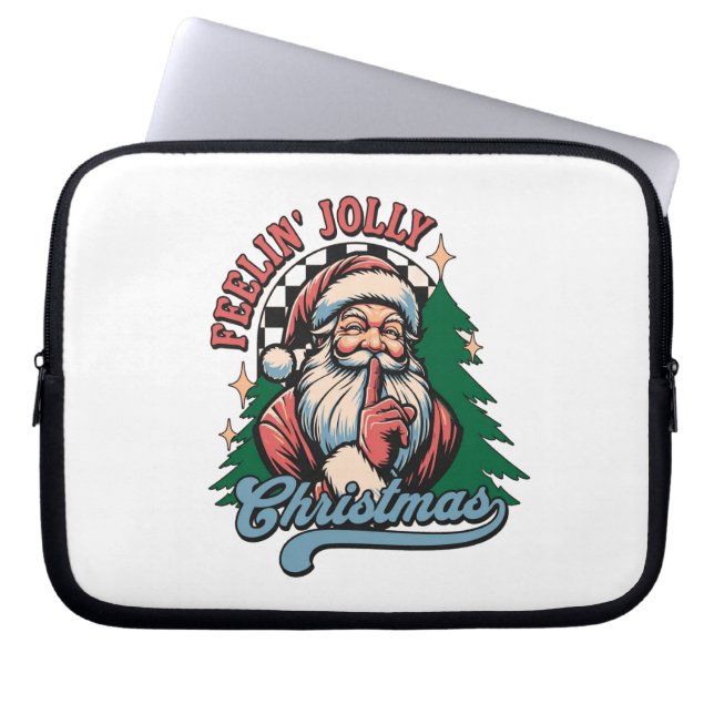Funda Para Portátil Feelin’ Jolly Christmas Santa (Frente)