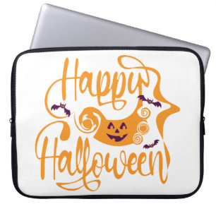 Funda Para Portátil Felices murciélagos de Halloween jack o lantern
