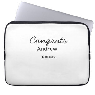 Funda Para Portátil Felicidades mínimas simples agregar nombre fecha a