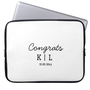 Funda Para Portátil Felicitaciones mínimas simples agregar letras mono