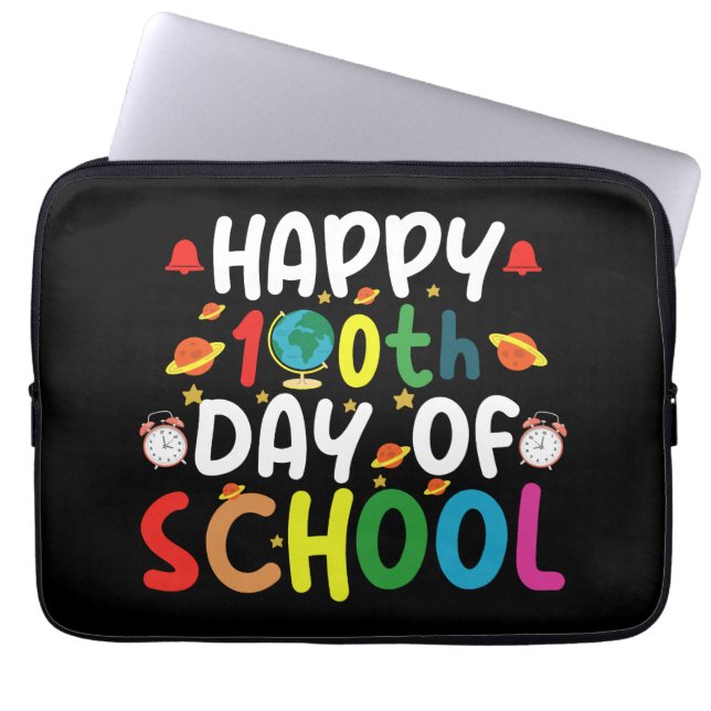 Funda Para Portátil Feliz 100° Día del Estudiante Escolar (Frente)
