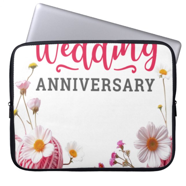 Funda Para Portátil Feliz aniversario de bodas  (Frente)