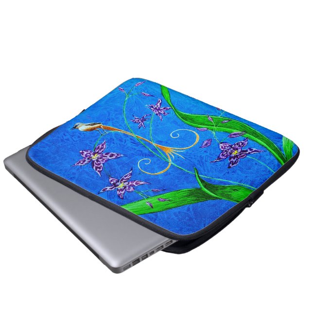 Funda Para Portátil Feliz ave orquídea hawaiana (Inferior anverso)