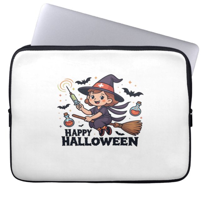 Funda Para Portátil Feliz Camisa de Enfermeras de Halloween - Cuidada  (Frente)