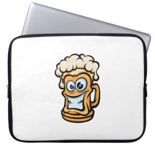 Funda Para Portátil Feliz Cerveza Mug, Ilustracion divertido