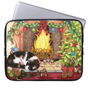 Funda Para Portátil Feliz Christmouse - arte lindo del animal del día