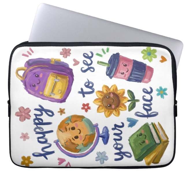 Funda Para Portátil Feliz de ver tu cara (Frente)