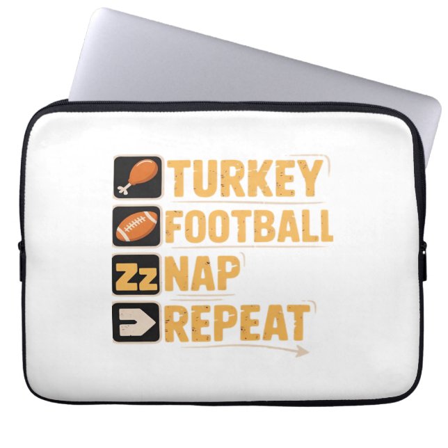 Funda Para Portátil Feliz Día de Acción de Gracias Turquía Futbol Repe (Frente)