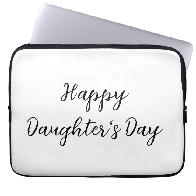 Funda Para Portátil Feliz día de las hijas si.ple texto mínimo añadir  (Frente)