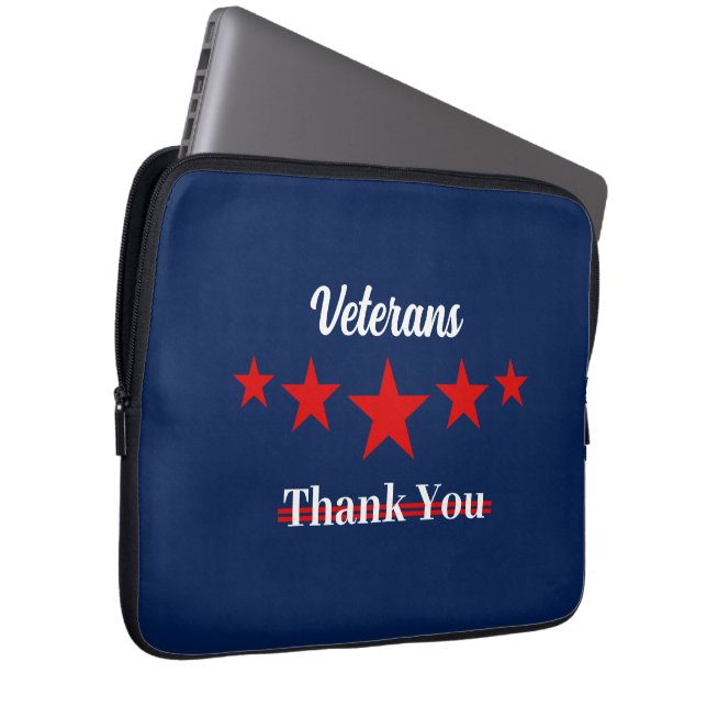 Funda Para Portátil Feliz Día de los Veteranos (Anverso derecho)