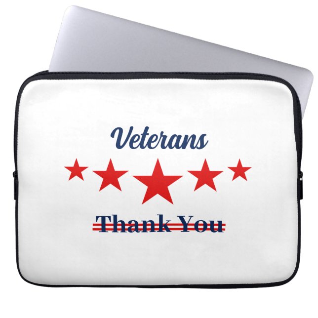 Funda Para Portátil Feliz Día de los Veteranos (Frente)