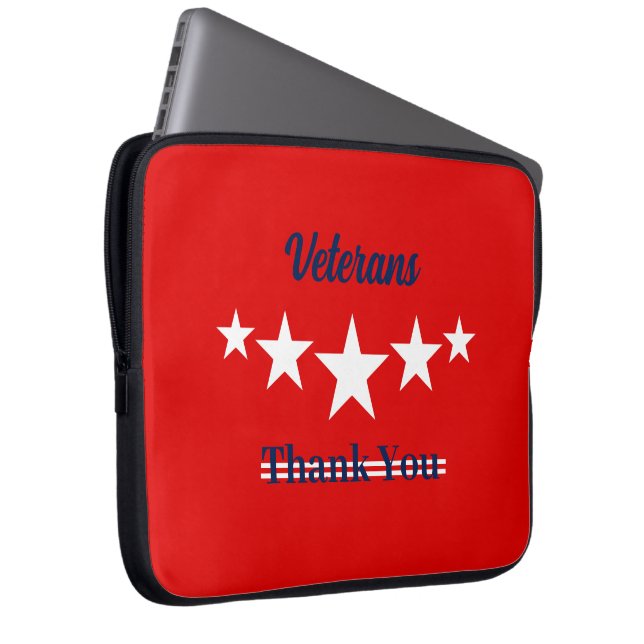 Funda Para Portátil Feliz Día de los Veteranos (Anverso derecho)