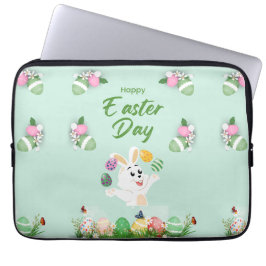 Funda Para Portátil Feliz Día de Pascua - Divertido Conejo y Pascua de