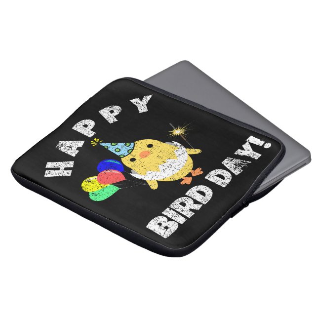 Funda Para Portátil Feliz Día del Ave Pun Cumpleaños (Superior anverso)