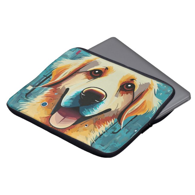 Funda Para Portátil Feliz Golden Retriever (Superior anverso)