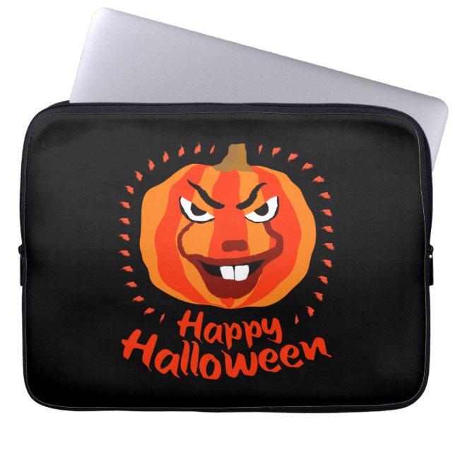 Funda Para Portátil 🎃 Feliz Halloween - Calabaza divertida, asustada  (Frente)