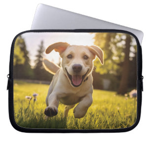 Funda Para Portátil Felíz Labrador Corriendo